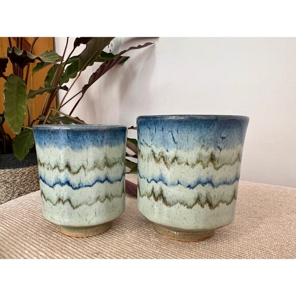 Handmade Studio Pottery Mugs, Vintage Tea/Coffee Cups, Mid Century Barware Retro - Picture 4 of 10